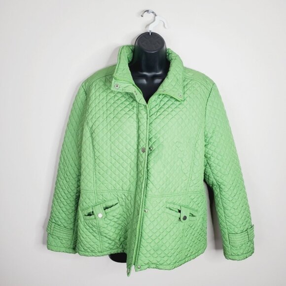 Vintage Weatherproof Kelly Green Quilted Cottage Barn Utility Chore Jacket XL - Picture 1 of 7